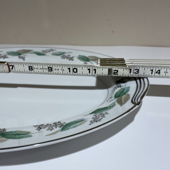 VTG Noritake China Japan 5307 Lynwood 13.5" Large Oval Meat Platter Platinum - Picture 7 of 8